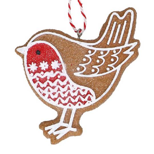 Resin Scandi Cookie Robin, Patterned 7cm *ETA Nov